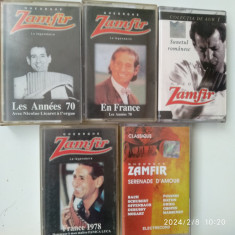 -Y- LOT 5 CASETE GHEORGHE ZAMFIR - ORIGINALE, EXCELENTE !