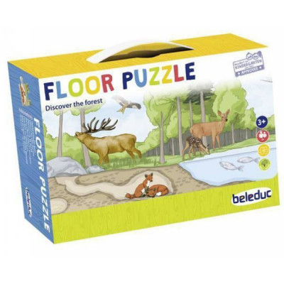 Puzzle de podea Beleduc Descopera padurea, 120 cm lungime, 40 de piese foto