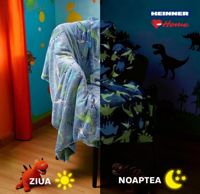 &quot;Patura model fosforescent,Dino,200x220