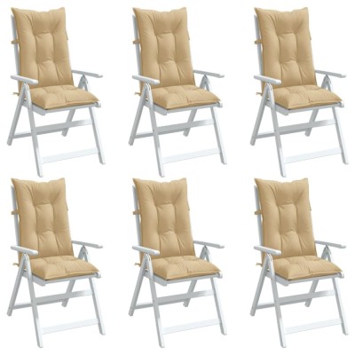vidaXL Perne scaun cu spătar &amp;icirc;nalt 6 buc. melanj bej 120x50x7cm textil 4002357 foto