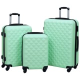 Set 3 Valize Carcasă Rigidă vidaXL, ABS, Verde Mentă, Trolere cu Roti, Valize de Voiaj, Dimensiuni S, M, L