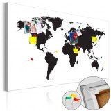 Cumpara ieftin Tablou din plută - World Map: Black &amp; White Elegance [Cork Map] 90x60 cm