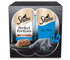 Hrana umeda pentru pisici Sheba Perfect Portions, adult, cu bucati de ton, 6 x 37.5 g