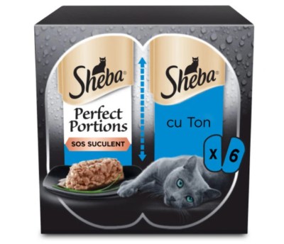 Hrana umeda pentru pisici Sheba Perfect Portions, adult, cu bucati de ton, 6 x 37.5 g foto