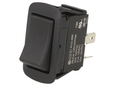 Comutator Bascule OFF-ON 10A/28VDC Negru IP56 foto
