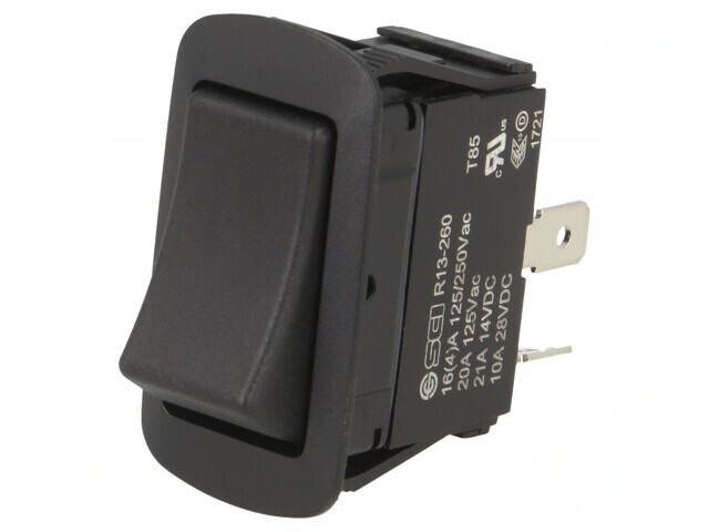 Comutator Bascule OFF-ON 10A/28VDC Negru IP56