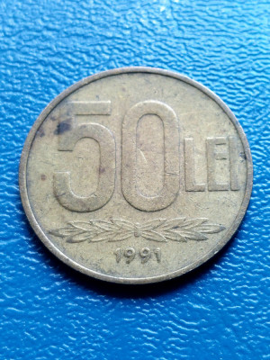 Moneda Romania 50 lei 1991 foto