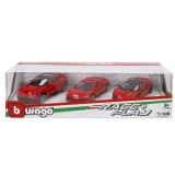 Set de trei masinute Ferrari &#039;Race &amp; Play&#039; scara 1:43