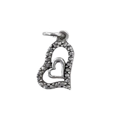 Pandantiv, jolie silver, argint 925, model inima in inima, 0.9 g, 18x11 mm foto