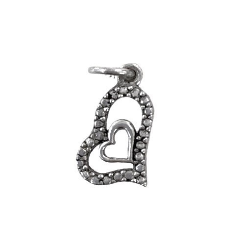 Pandantiv, jolie silver, argint 925, model inima in inima, 0.9 g, 18x11 mm