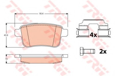 Set placute frana,frana disc MERCEDES CITAN Dualiner (415) (2012 - 2016) TRW GDB1786 foto