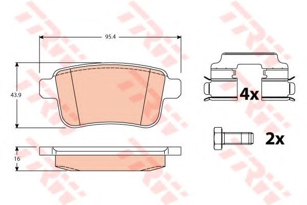 Set placute frana,frana disc MERCEDES CITAN Dualiner (415) (2012 - 2016) TRW GDB1786