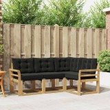 vidaXL Set de canapele de exterior cu pernă 4 pcs Alb și negru 3389430