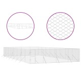 Padoc de exterior pentru caini argintiu 8x16x2m otel galvanizat