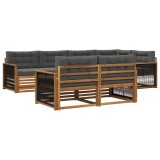 vidaXL Set de canapele de exterior cu pernă 7 pcs Natural și Antracit 3383475