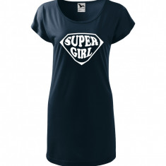 Tricou rochie Malfini bumbac print "Super Girl" marimi L