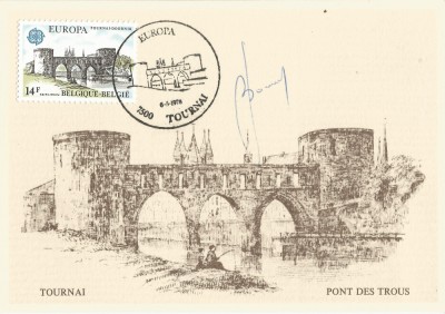 *Belgia, Tournai, Podul cu gauri, c.p.i., maxima, necirculata foto