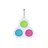 Pop It Breloc Triunghi Multicolor, Jucarie Antistres TikTok, 8cm, Silicon, Ideallstore
