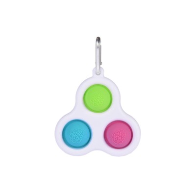Jucarie antistres, Pop it, model breloc, triunghi, 8 cm, multicolor foto