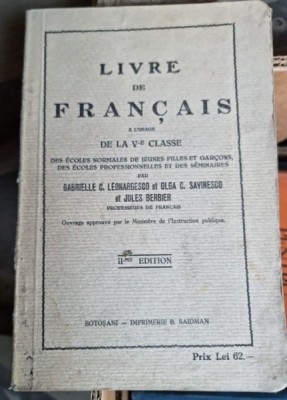 Gabrielle C. Leonardesco - Livre de Francais Editia a II-a foto