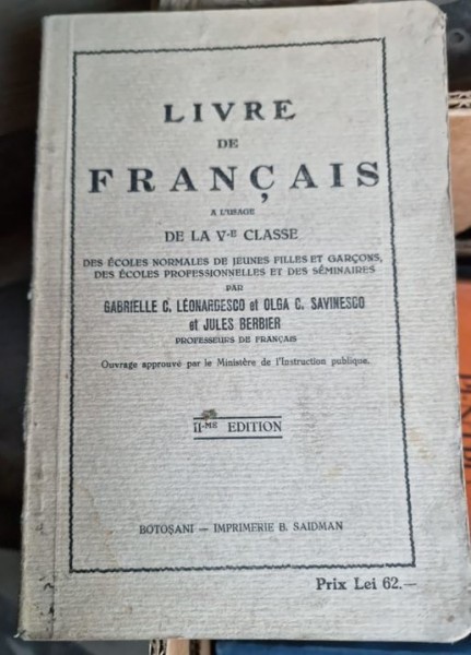 Gabrielle C. Leonardesco - Livre de Francais Editia a II-a