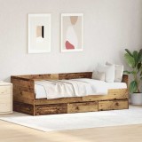 vidaXL Daybed cu headboard Lemn Vechi 90 x 200 cm Lemn compozit 3333993