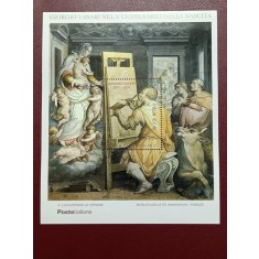 Italia 2011 - pictorul Giorgio Vasari, colita stampilata