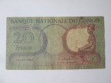 Rara! Congo 20 Francs 1962,bancnota din imagini