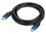 Cablu HDMI LANBERG 1m negru HDMI 2.1 Ultra High Speed PVC