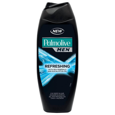 Gel de Dus PALMOLIVE Men Refreshing, 500 ml, Extract de Ulei de Eucalipt si Minerale Marine, 3 in 1, Geluri de Dus Palmolive, Gel de Corp, Geluri de D foto