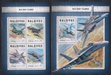 Maldive 2018 - Avioane militare,Colita + Bloc, MNH