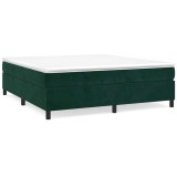 Cumpara ieftin Cadru de pat cu arcuri, verde inchis, 180x200 cm, catifea