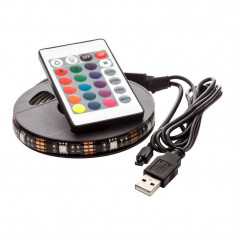 Set 4 LED-uri RGB pentru televizor Strip Light, USB, telecomanda foto