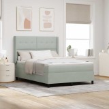 VidaXL Pat cu boxă spring LED și saltea Gri deschis 140 x 200 cm