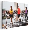 Tablou Canvas 50x70 cm: Oameni Alerg&acirc;nd pe Bandă, Multicolor, cu Ramă. Decor Living, Birou. Tablou Modern imprimat pe P&acirc;nză 