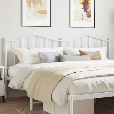 vidaXL Tăblie de pat metalică, alb, 180 cm foto