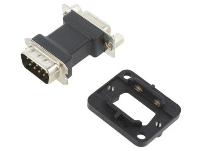 Conector D-SUB 9P Negru M-F foto