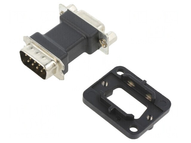 Conector D-SUB 9P Negru M-F