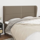 VidaXL Tăblie de pat cu aripioare gri taupe 183x23x118/128 cm textil 3117834