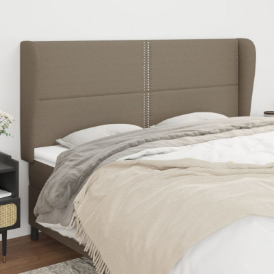 vidaXL Tăblie de pat cu aripioare gri taupe 183x23x118/128 cm textil 3117834 foto