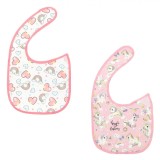 Set Bavete Copii, Model Unicorn, Roz/Alb, Poliester, 18x22 cm, 2 Bucăți, Oem