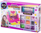 Cumpara ieftin Set creativ pentru bratari cu margele, roz, razboi de tesut rotativ, accesorii complete si sabloane, kit handmade pentru copii 5+ ani