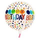 Balon din Folie Metalizata, Umflare cu Aer sau Heliu Alb-Multicolor