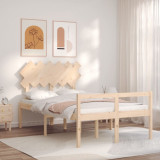 VidaXL Cadru de pat senior cu tăblie dublu, lemn masiv