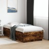 VidaXL Cadru de pat cu LED, stejar fumuriu, 90x190 cm, lemn prelucrat 3209664