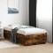 vidaXL Cadru de pat cu LED, stejar fumuriu, 90x190 cm, lemn prelucrat 3209664