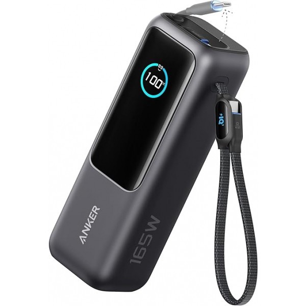 Baterie Externa Anker, 25000mAh, 165W, QC + PD, 1 x USB-A - 3 x USB-C, Gri A1695H11