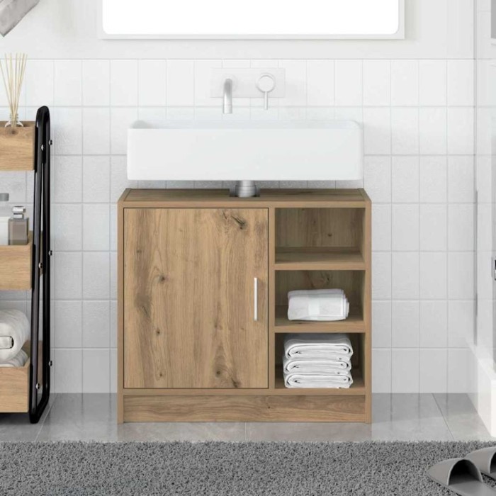 vidaXL Cabinet pentru Chiuvetă Stejar Artizanal 63x29x55 cm Lemn prelucrat