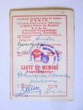 Carte de membru bilingvă(rom&acirc;nă-maghiară) Uniunea Sindicatelor Sănătății și Igienei Publice din Rom&acirc;nia 1946