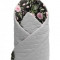 Paturica nou-nascut Sensillo Velvet Wrap Flori Negre 75x75 cm